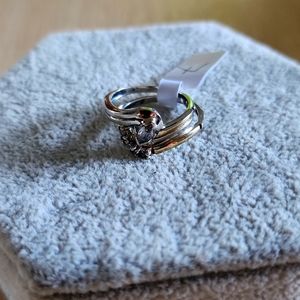 Sterling silver 2pcs rings set size 7